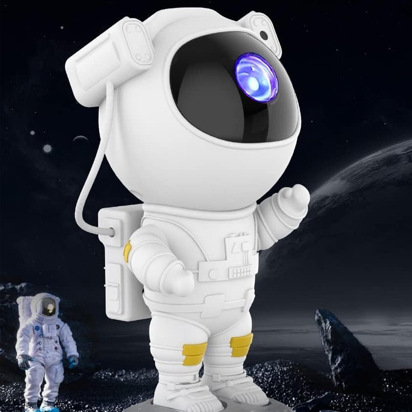 Astronaut shaped LED projector lamp with blue glow decorative night lights for bedroom space themed collection